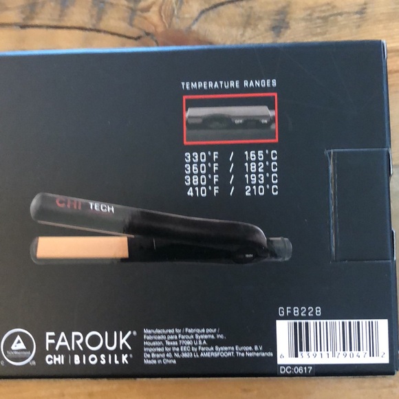 CHI Tech Farouk 1" Ceramic flat iron new in box flattens curls straightens - Picture 6 of 6